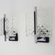 Pair of modernist glass and chrome metal wall sconces. 1960s-70s