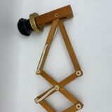 Extendable accordion wall lamp Scandinavian style in wood