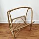 Vintage rattan magazine rack in bohemian style '1970s -
