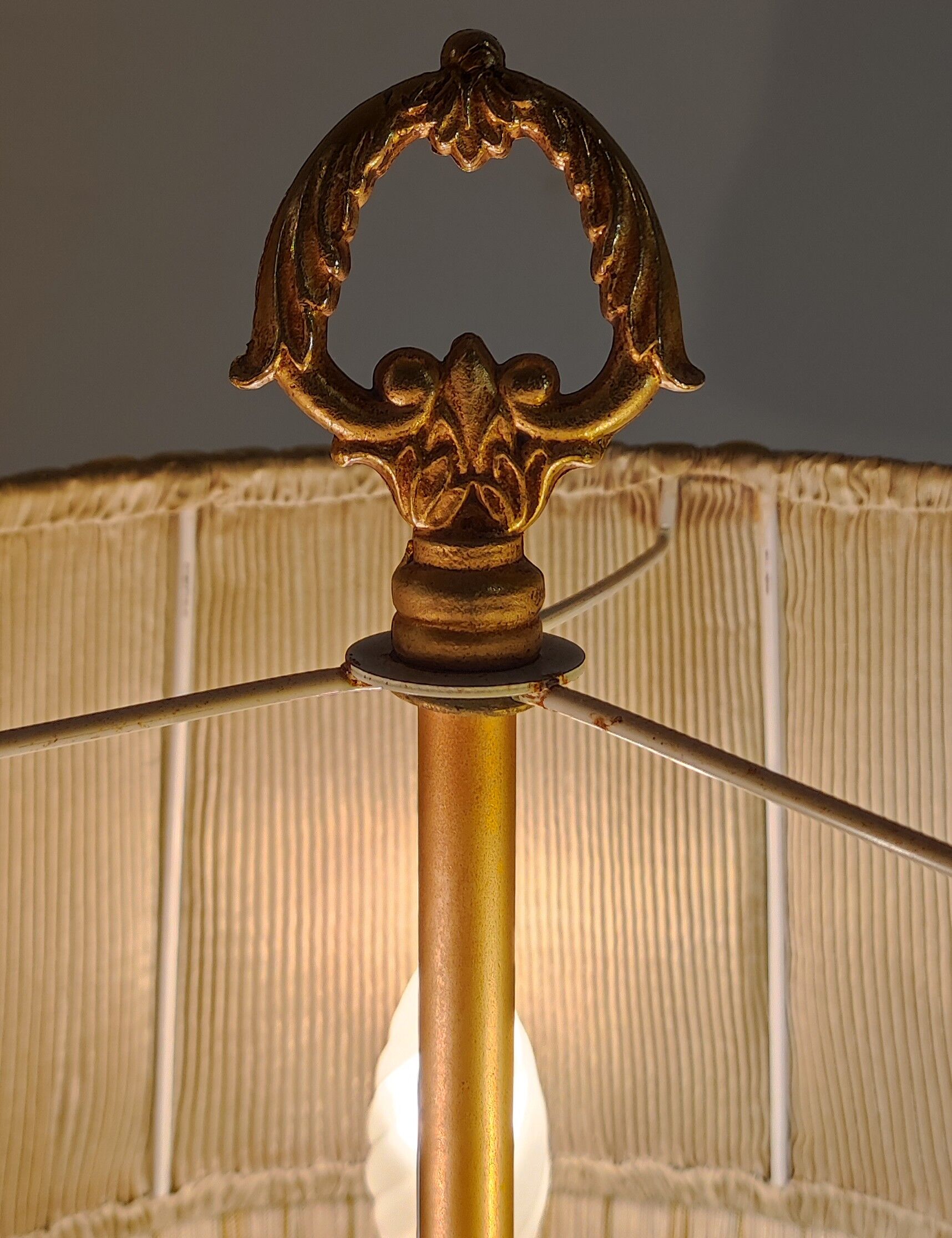 3-burner hot water bottle lamp, gilded bronze & onyx