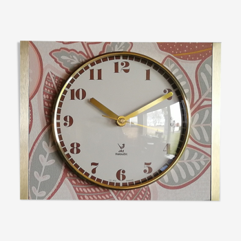 Vintage silent rectangular wall clock "Jaz Terracotta"