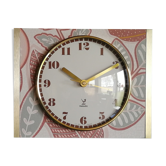 Vintage silent rectangular wall clock "Jaz Terracotta"