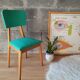 Beech chair compass feet 50s- 60s vinyl - vintage