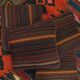 Striped Kilim Cushion Cover Handwoven Wool Scatter Pillow- 35x35cm