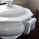 Antique Creil and Montereau earthenware tureen with blue pearl motif