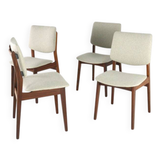 Set of 4 dining chairs 'Overpelt' - mid century dutch design in teak