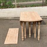 Renovated Louis Philippe extendable round banquet table with leaves, 10 feet.