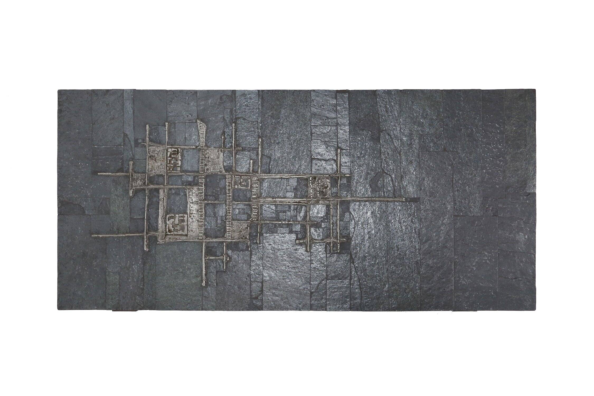 Table basse brutaliste signée à la main par Pia Manu, années 1960