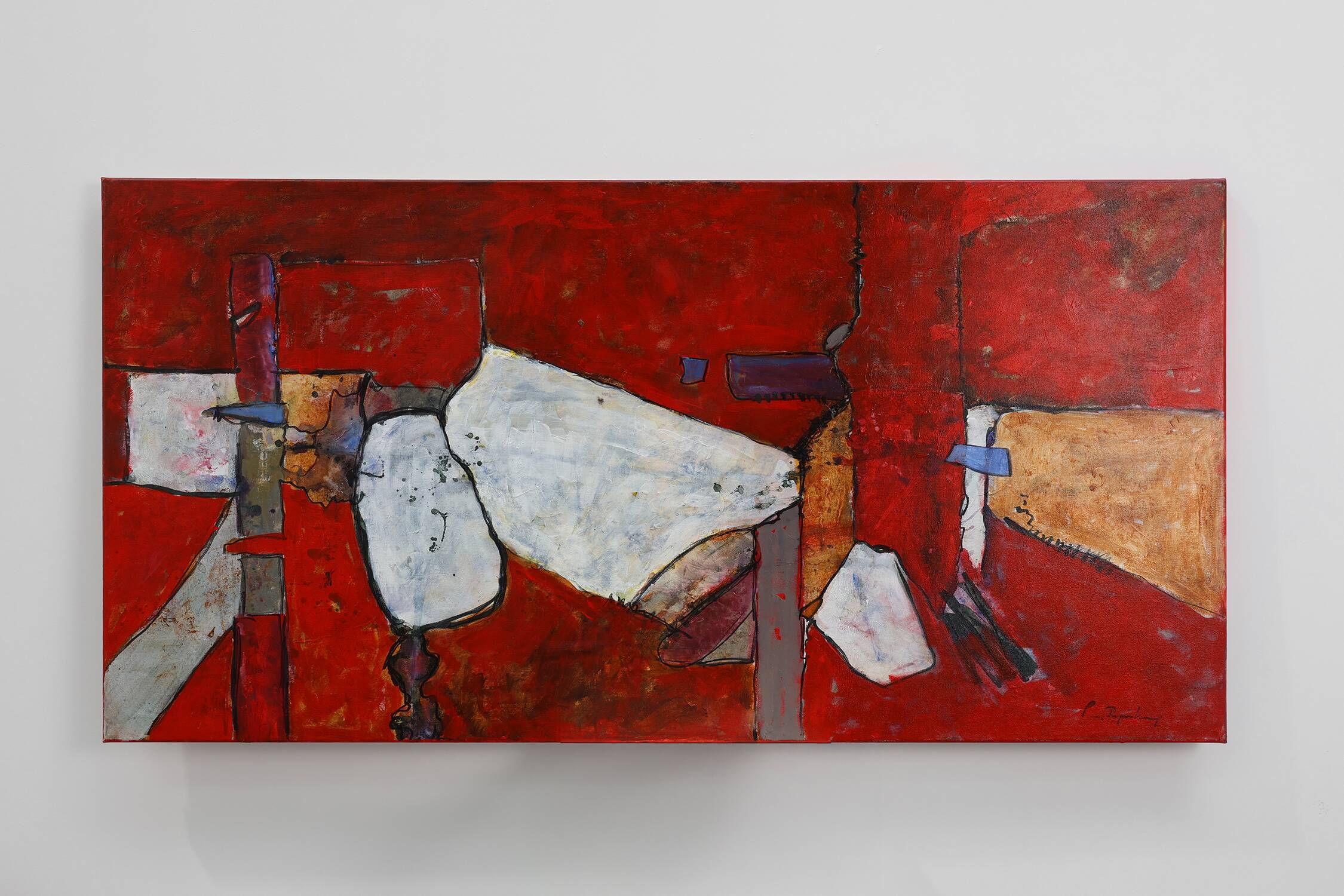 Abstract Painting by J.M. Bouckaert, Belgium ca. 2000