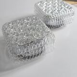 Pair of pressed glass wall lights, 1970