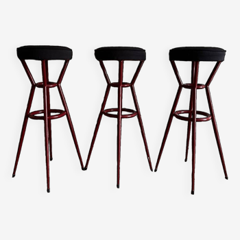 Set of 3 bar stools from the 1950s