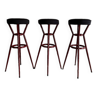 Set of 3 bar stools from the 1950s