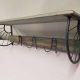 Coat rack with iron and wood hat rack