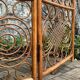 Vintage 1960s curved rattan screen