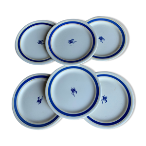 6 assiettes plates Gien - biscuits