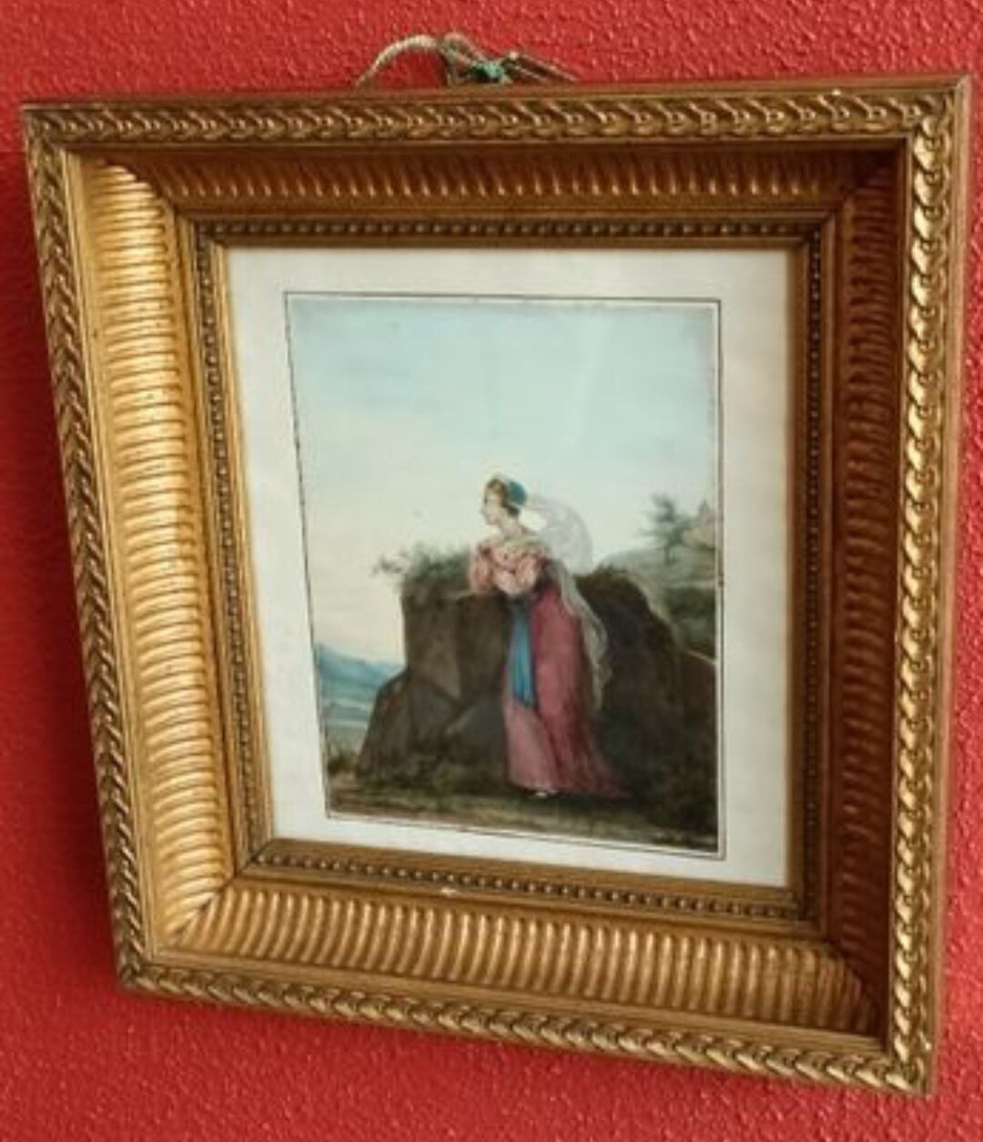Aquarelle de femme, XIXème