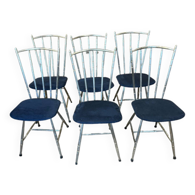 Suite de six chaises en métal