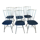 Suite de six chaises en métal
