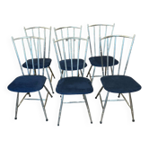 Set of six metal chairs
