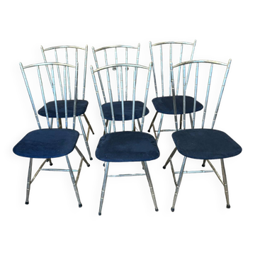 Set of six metal chairs