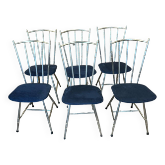 Suite de six chaises en métal