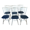 set of six metal chairs
