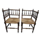 paire de fauteuils de coin