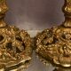 Pair of candlesticks mounted in late nineteenth century bronze lamp base Renaissance style