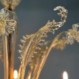 Venetian chandelier in gilded Murano glass, 6 light arms circa 1940