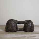 Double inkwell in old wood