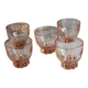 Pink glass liqueur cups from the 1940s