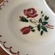 Set of 6 antique deep plates in earthenware • Red rose decoration
