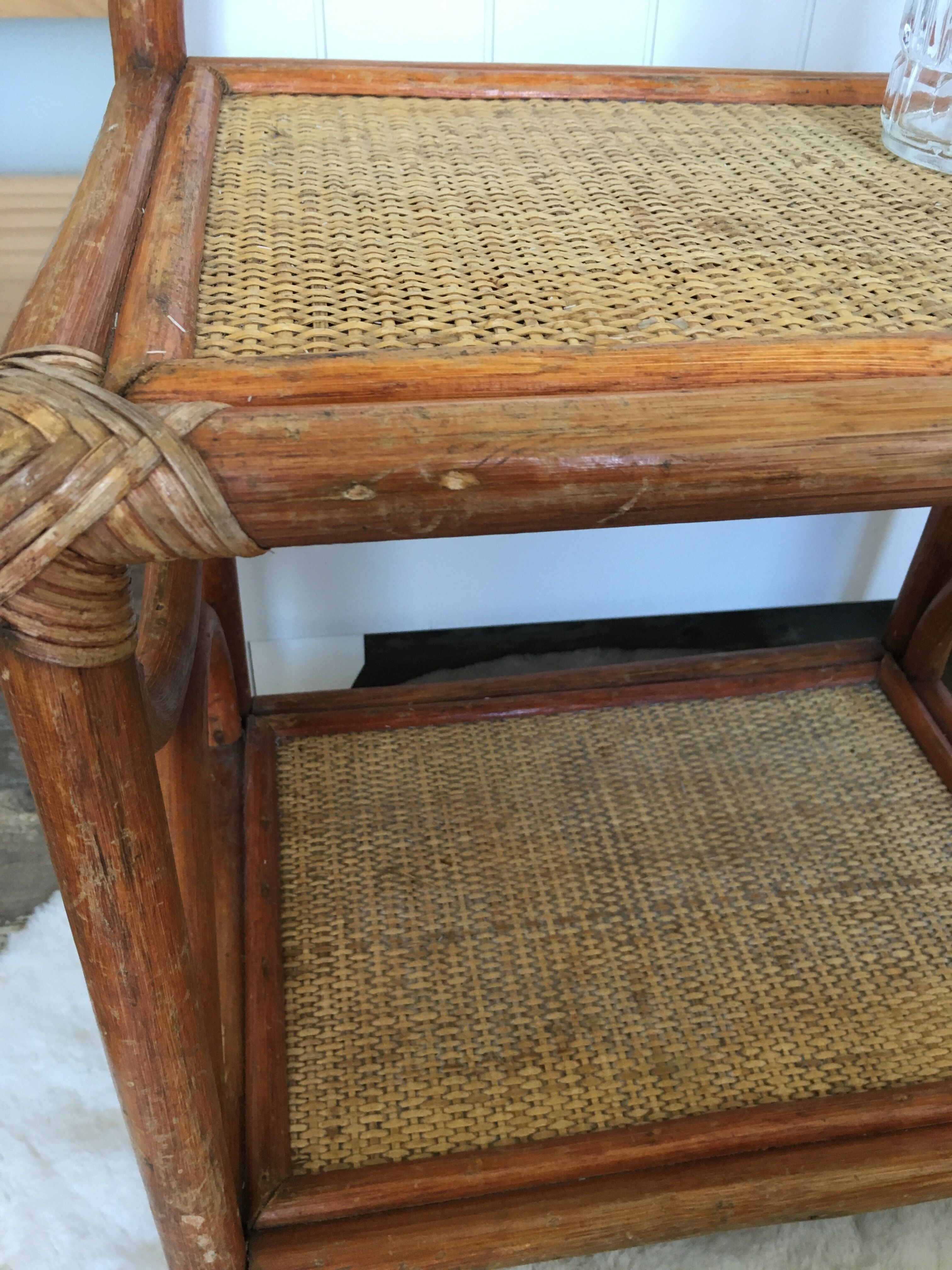 Rattan bedside table