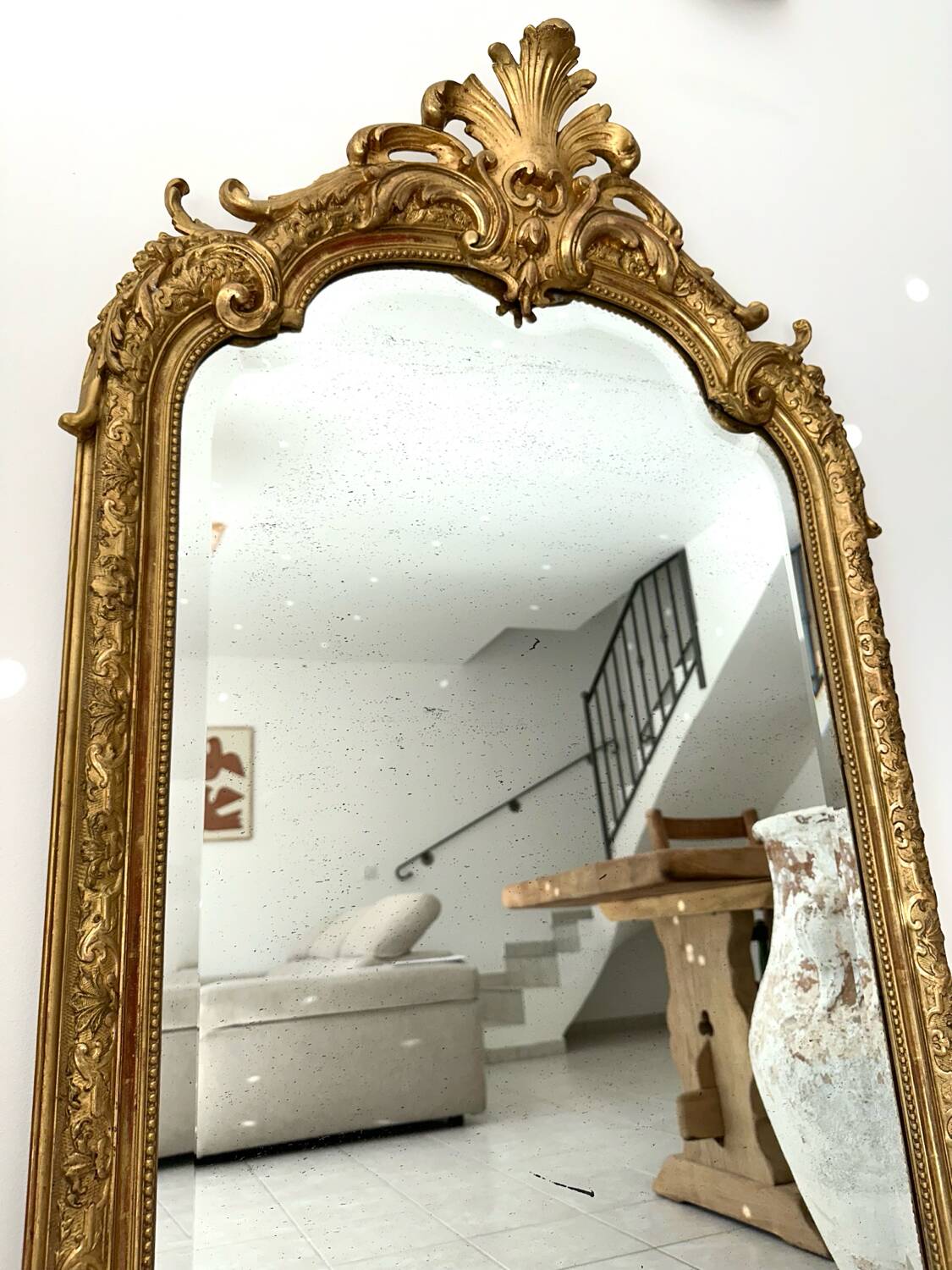 Miroir ancien à fronton XIXème