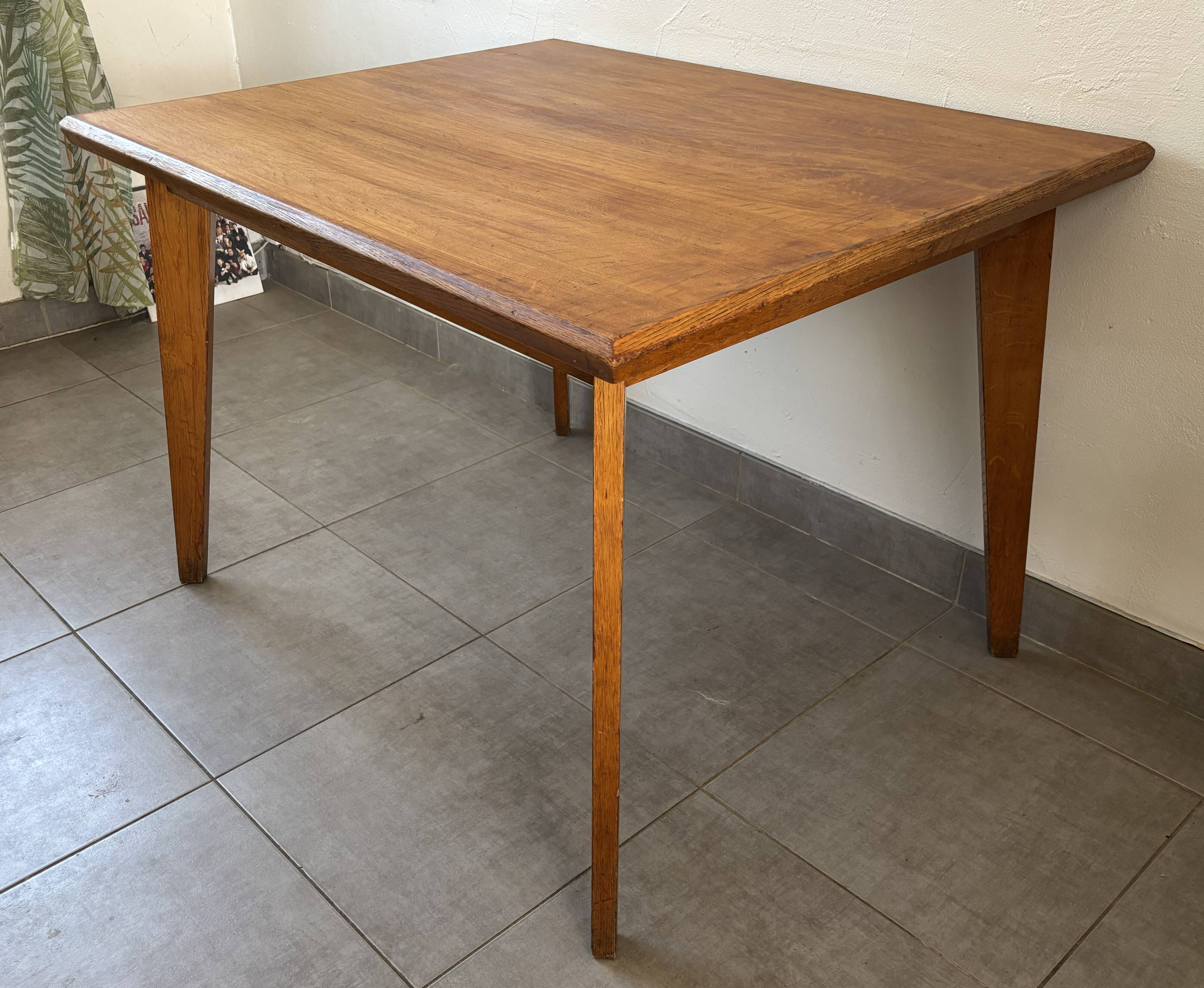 Vintage oak table from the 1950s.