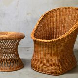 Vintage rattan armchair from the 60s/70s design