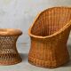 Vintage rattan armchair from the 60s/70s design