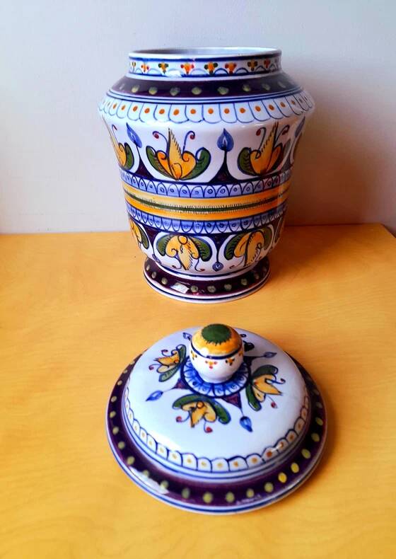 Italian ceramic apothecary jar