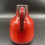 Vintage red ceramic pitcher – Germany, 1960s–70s – Mid-century decor