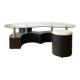 Vintage 1970s coffee table with 2 nesting poufs.