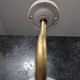 Old opaline brass globe wall light & art deco porcelain base 1930 Ø 13 cm