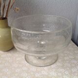 Biot cup in blown bubbled glass on foot