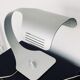 Brushed aluminum table lamp with pebble switch by Walter and Moretti 1970
