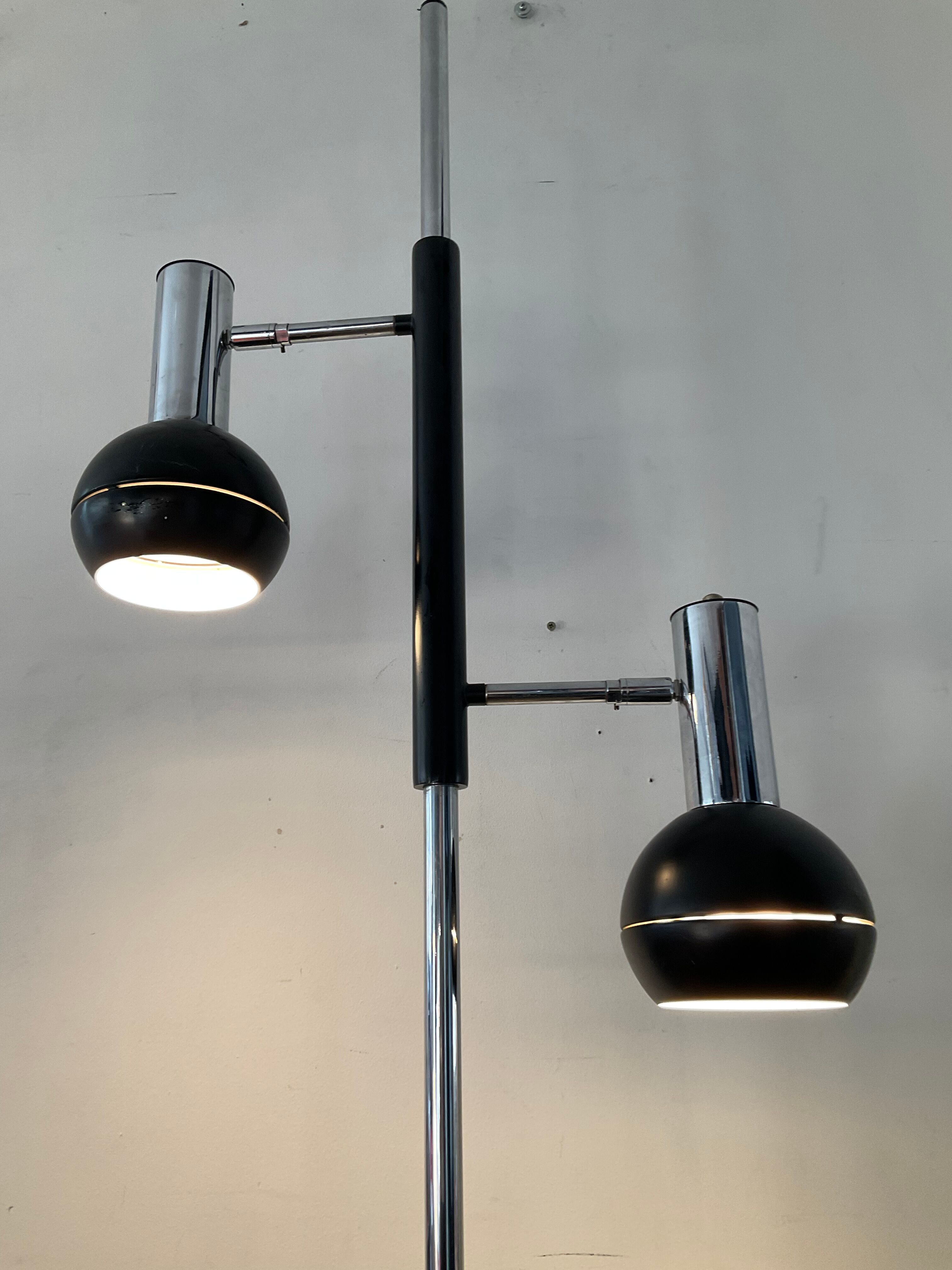 Lampadaire liseuse vintage 2 spots années 70