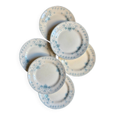 6 flat plates H. Boulenger from Choisy-le-Roi in ironstone, "Cyclamen" service.