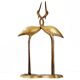 Pair of vintage 1970 brass intertwined herons