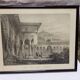 Antique engraving, Court of the Lions, Alhambra, Granada, Spain