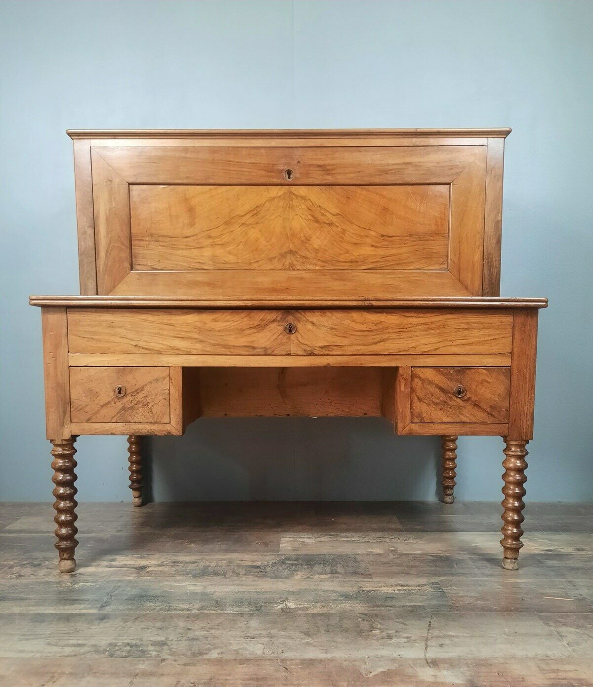 Secretary in stepped period Louis Philippe XIX th in walnut.