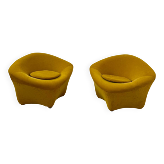 Lot 2 old Mushroom armchair design 60s vintage mustard yellow
