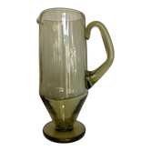 Vase en verre soufflé vert tilleul moderniste 1950